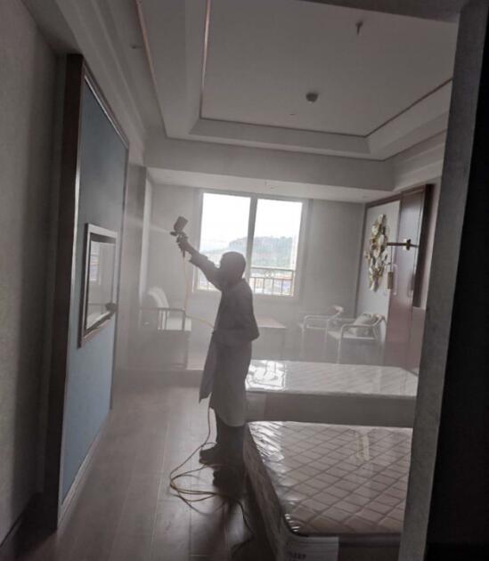 2021年2月7日重庆万州，云阳纽伯伦酒店除甲醛，由重庆万州米奇环保服务有限公司承接，并顺利完成任务，且得到甲方一致好评。